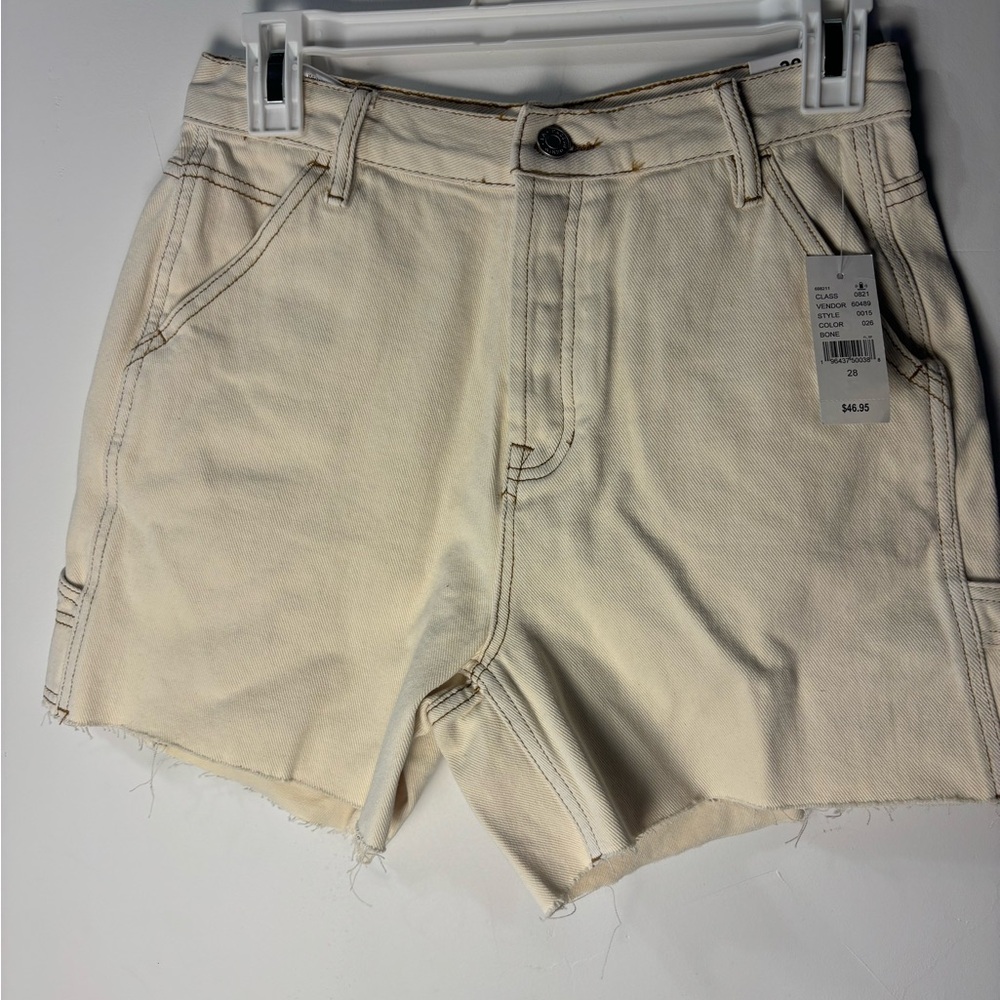 PacSun Off-White Jean Cargo Shorts 28
